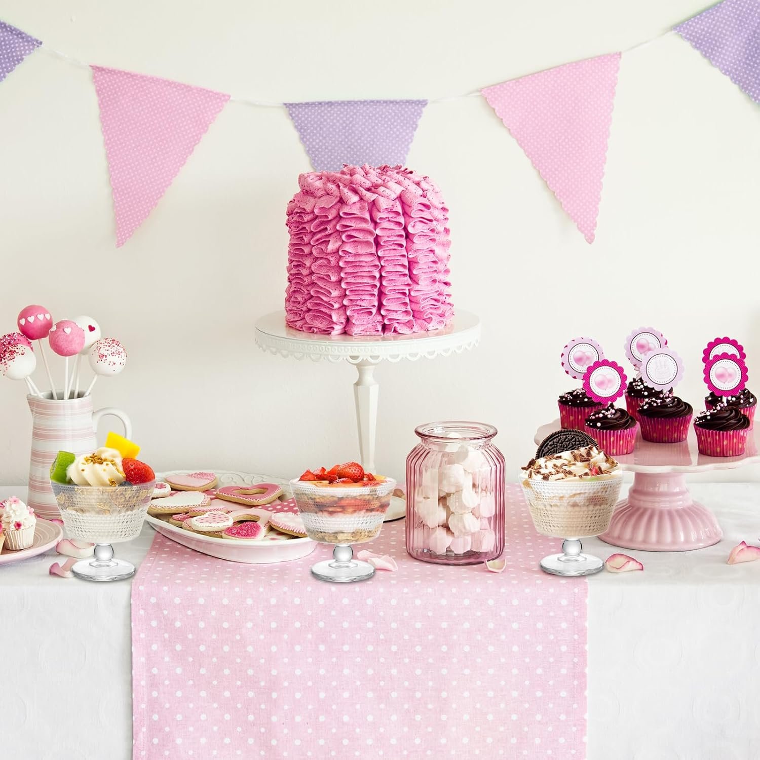 OEM 4-Pack 9 oz Crystal Glass Dessert Bowls for Ice Cream Sundae Fruit Salad Snacks Cocktails Condiments Trifle Factory