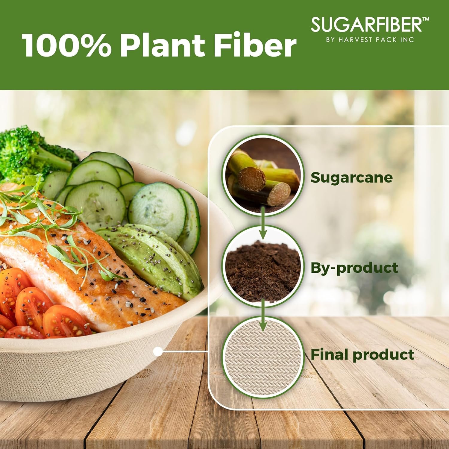 Wholesale 50 Count PFAS-Free 32oz Round Compostable Paper Bowls Heavy-Duty Eco-Friendly Disposable Bagasse Large Soup Bowls Sugarcane Made for Meal Prep Takeout Dinnerware Microwave Safe Factory