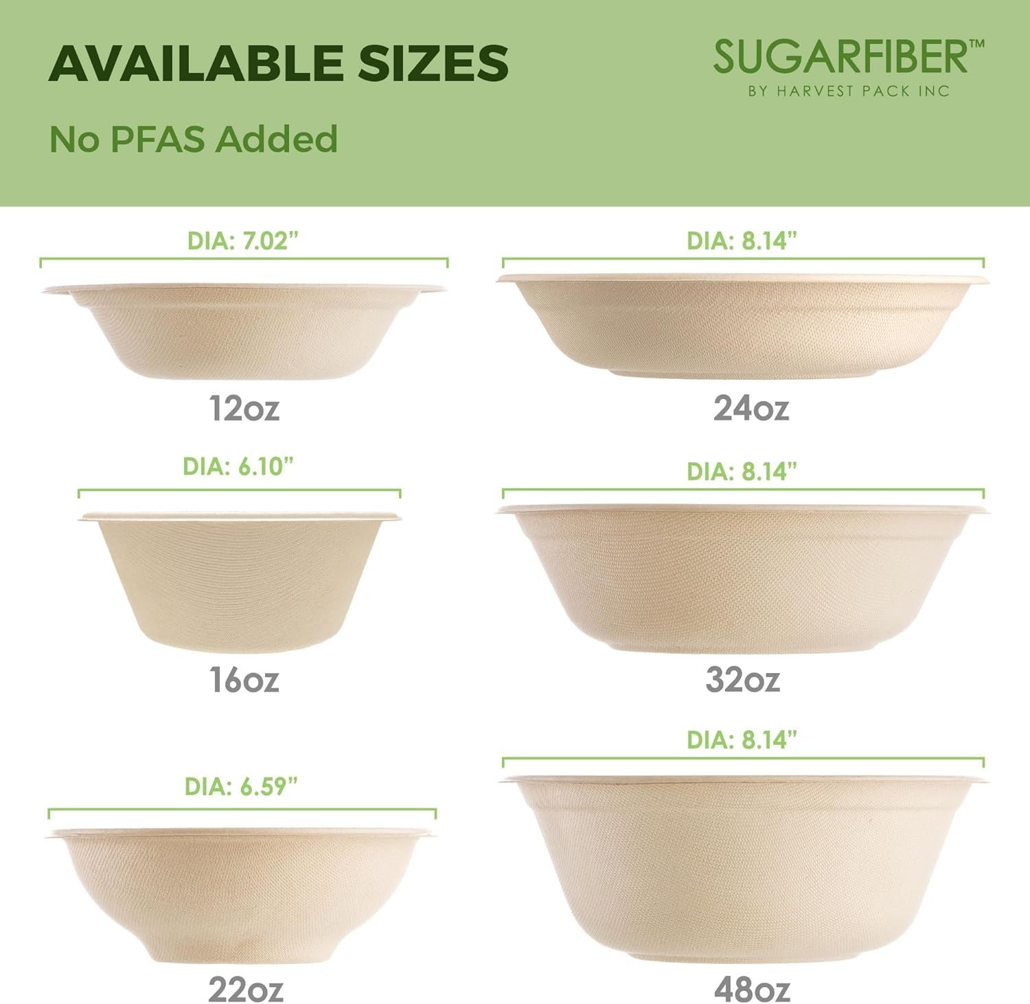 Wholesale 50 Count PFAS-Free 32oz Round Compostable Paper Bowls Heavy-Duty Eco-Friendly Disposable Bagasse Large Soup Bowls Sugarcane Made for Meal Prep Takeout Dinnerware Microwave Safe Factory