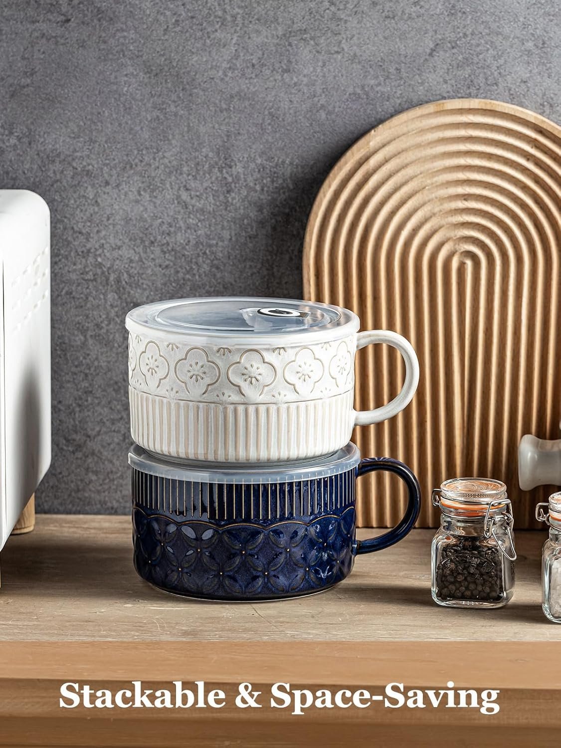 Wholesale Extra Large 39 Ounces Ceramic Soup Bowl with Handle and Lid 6 Inch Microwave Ramen Mug for Cereal Instant Noodles Beige White Factory Wholesale Extra Large 39 Ounces Ceramic Soup Bowl with Handle and Lid 6 Inch Microwave Ramen Mug for Cereal Instant Noodles Beige White Factory