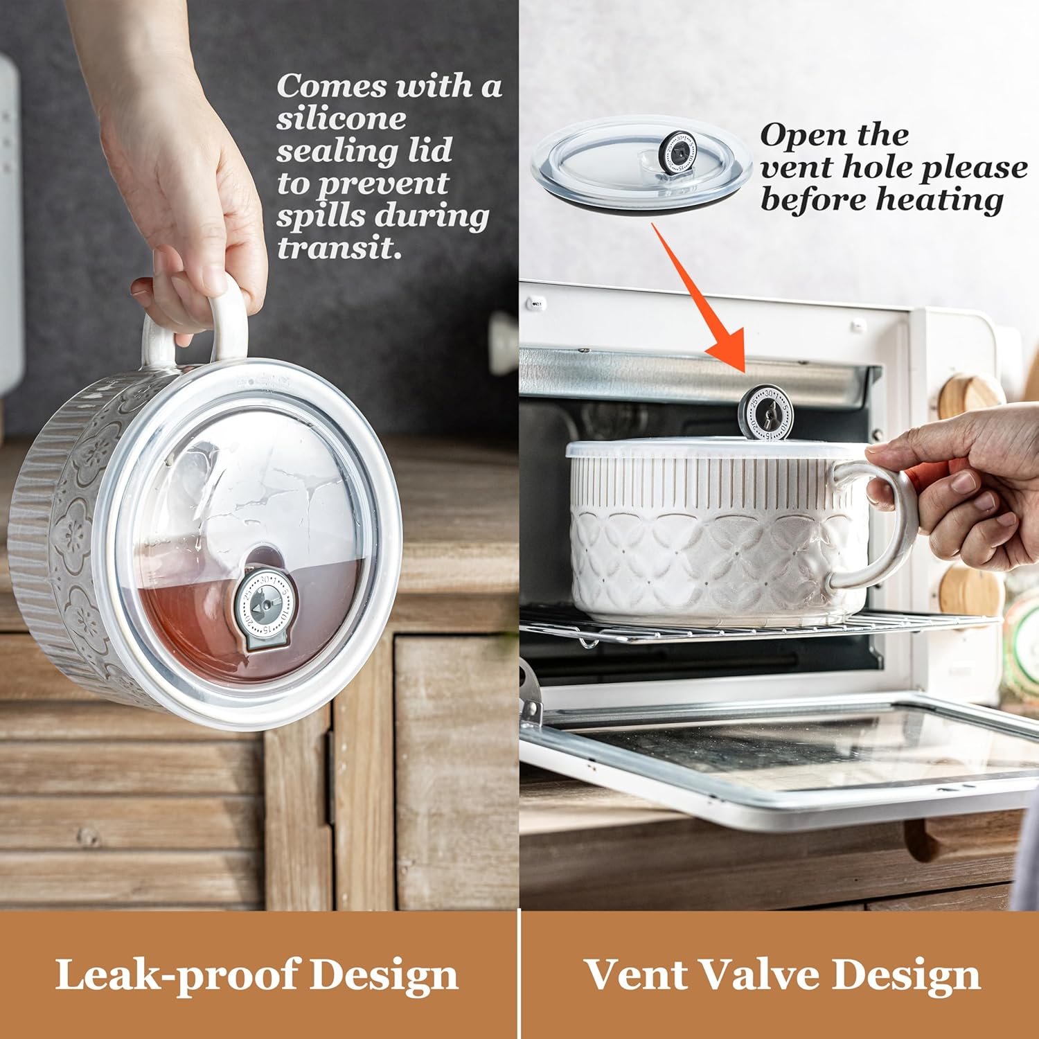 Wholesale Extra Large 39 Ounces Ceramic Soup Bowl with Handle and Lid 6 Inch Microwave Ramen Mug for Cereal Instant Noodles Beige White Factory Wholesale Extra Large 39 Ounces Ceramic Soup Bowl with Handle and Lid 6 Inch Microwave Ramen Mug for Cereal Instant Noodles Beige White Factory