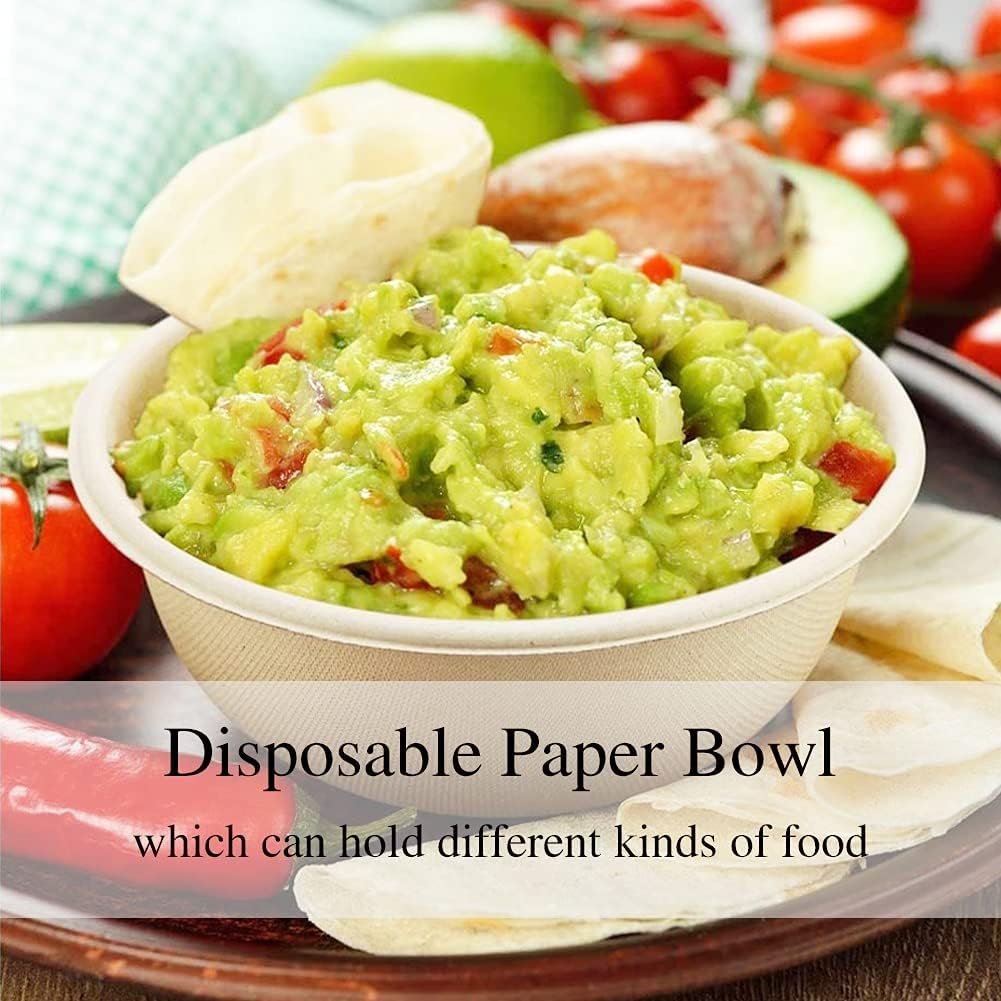 Wholesale 100 Pack 12 oz Heavy Duty Compostable Eco-Friendly Bagasse Disposable Paper Bowls for Parties Restaurants Catering Factory