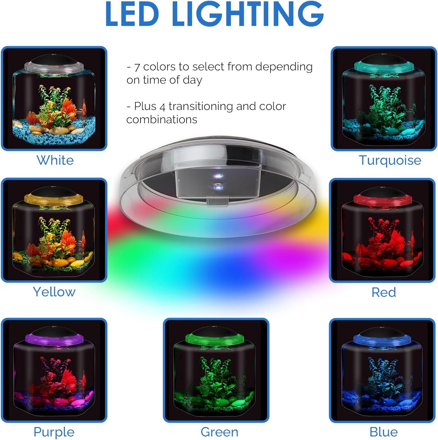OEM 1-Gallon Hex Betta Tank LED Lighting Factory