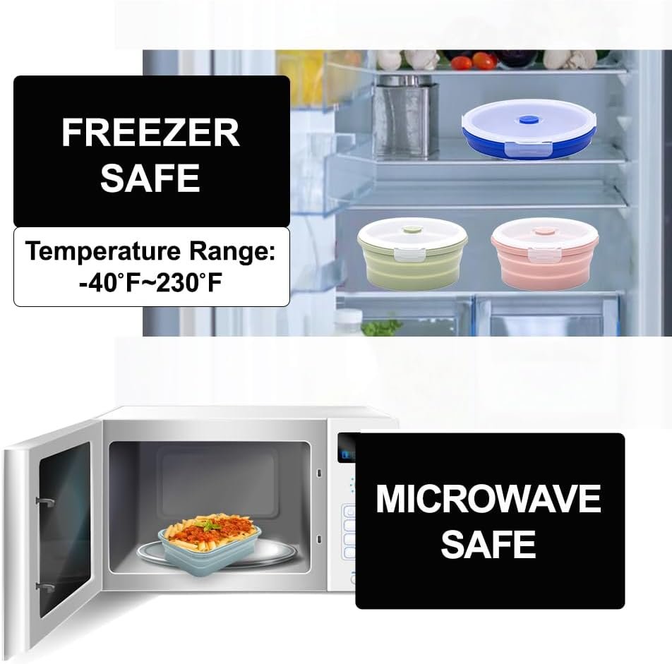 OEM Collapsible Silicone Food Storage Containers Set Indigo Factory