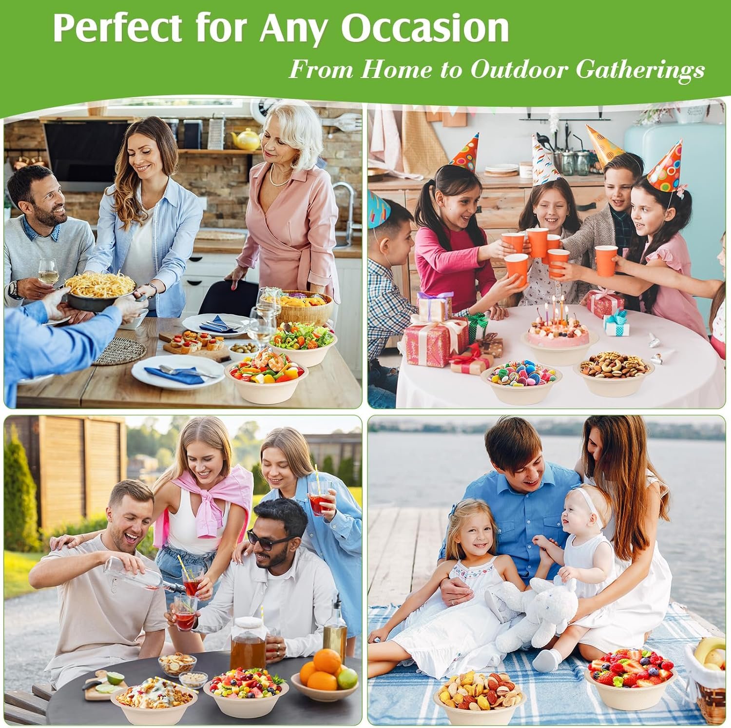 Wholesale 150 Pack Heavy-Duty 12 OZ Disposable Compostable Biodegradable Paper Bowls Eco-Friendly Heat Resistant Bagasse Soup Bowls with Box for Salad Dessert Milk Cereals Factory