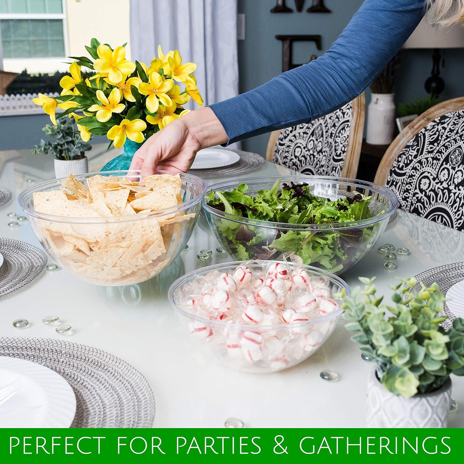 Wholesale 150 Ounce Round Crystal Clear Disposable Plastic Serving Bowls for Snacks Chips Candy Dishes Party Salads Pack of 2 Factory Wholesale 150 Ounce Round Crystal Clear Disposable Plastic Serving Bowls for Snacks Chips Candy Dishes Party Salads Pack of 2 Factory