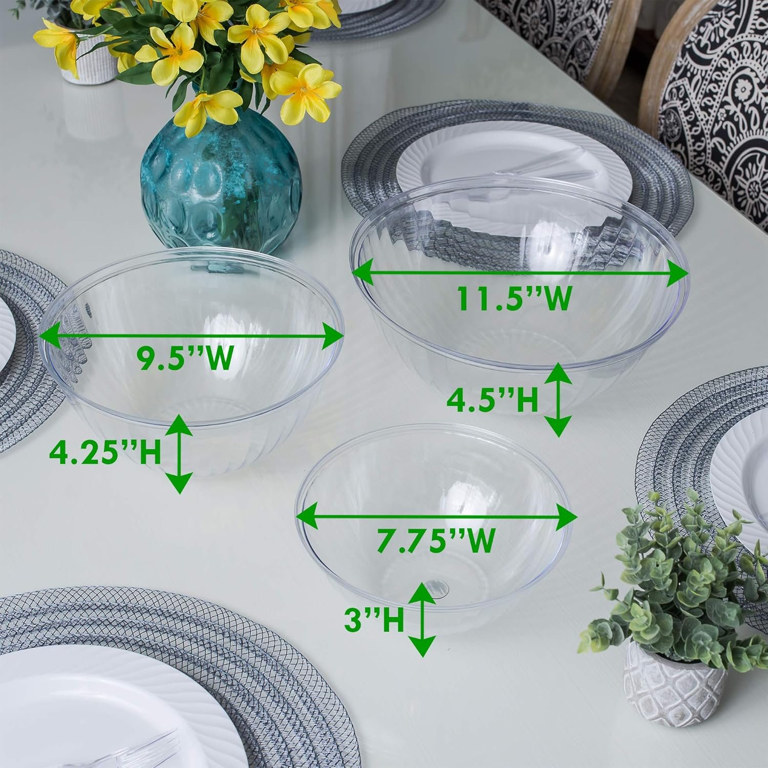 Wholesale 150 Ounce Round Crystal Clear Disposable Plastic Serving Bowls for Snacks Chips Candy Dishes Party Salads Pack of 2 Factory Wholesale 150 Ounce Round Crystal Clear Disposable Plastic Serving Bowls for Snacks Chips Candy Dishes Party Salads Pack of 2 Factory