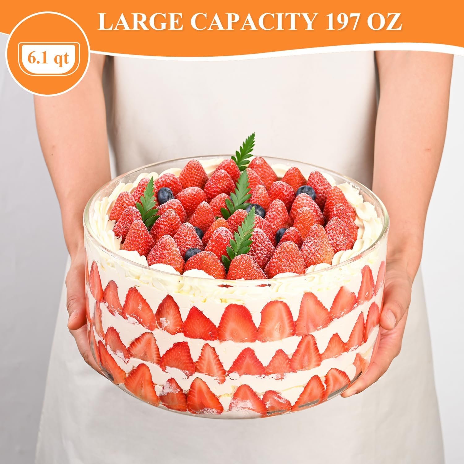 OEM 10 Inch Large Glass Trifle Salad Bowl with Sealed Lid Versatile for Mixing Serving Ice Cream Cake Fruit Baking Dessert Party DIY Microwave Safe Factory OEM 10 Inch Large Glass Trifle Salad Bowl with Sealed Lid Versatile for Mixing Serving Ice Cream Cake Fruit Baking Dessert Party DIY Microwave Safe Factory