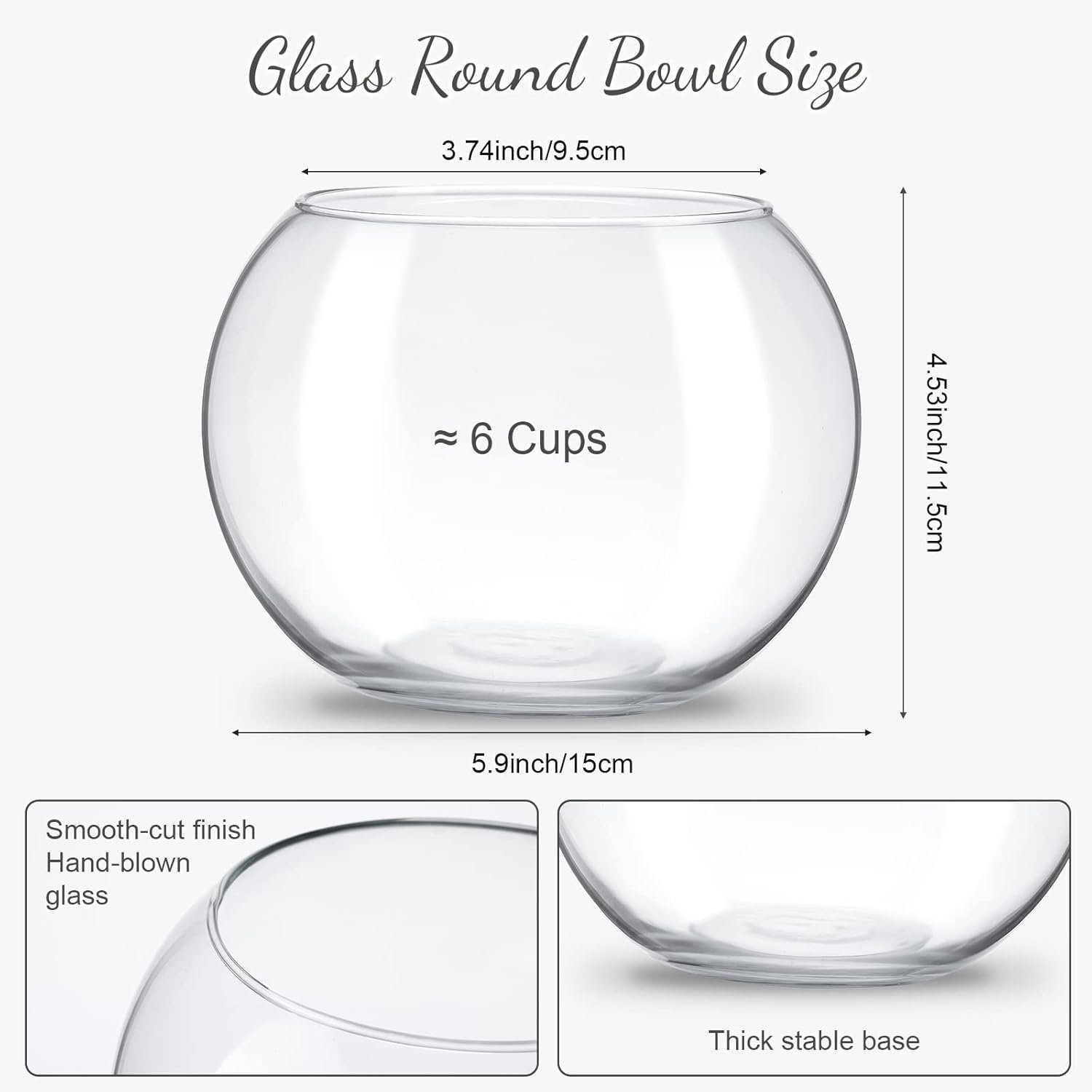 Wholesale Clear Bubble Glass Vases Round Bowls Planters Terrariums Fish Bowls for Weddings Events Home Decor Flowers 6 Pack 4.5 x 3.7 x 5.9 Inch Factory