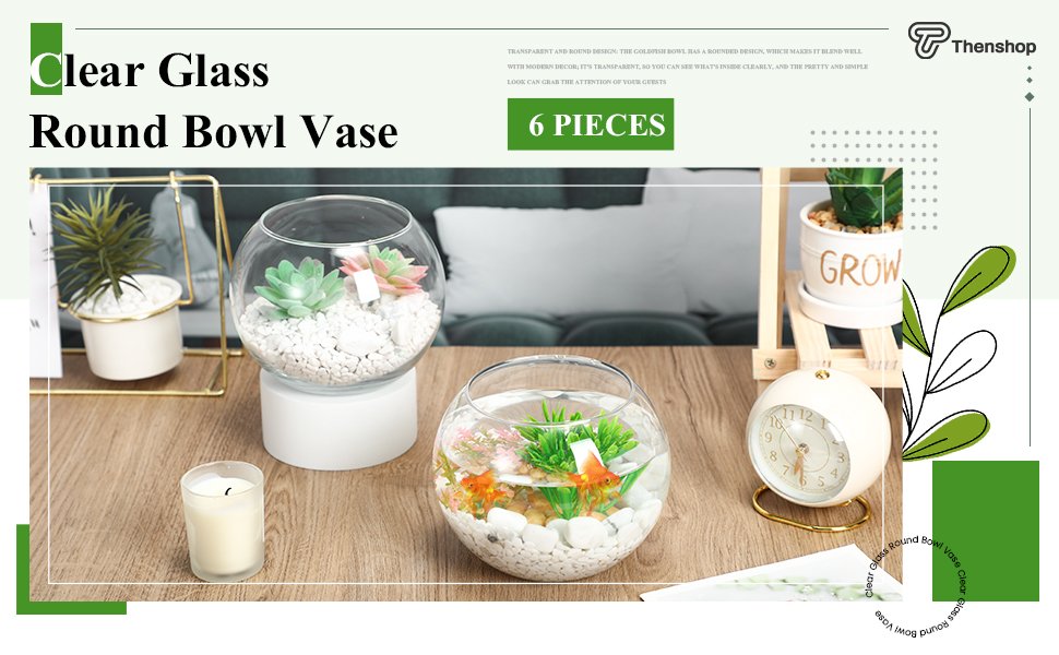 Wholesale Clear Bubble Glass Vases Round Bowls Planters Terrariums Fish Bowls for Weddings Events Home Decor Flowers 6 Pack 4.5 x 3.7 x 5.9 Inch Factory