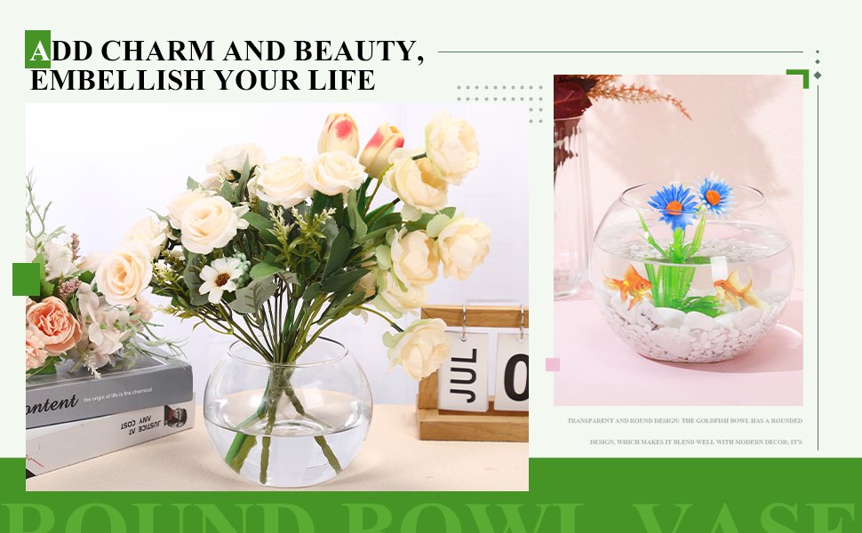 Wholesale Clear Bubble Glass Vases Round Bowls Planters Terrariums Fish Bowls for Weddings Events Home Decor Flowers 6 Pack 4.5 x 3.7 x 5.9 Inch Factory