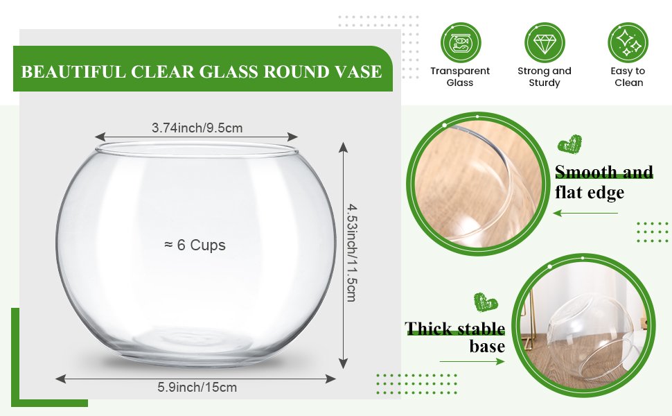 Wholesale Clear Bubble Glass Vases Round Bowls Planters Terrariums Fish Bowls for Weddings Events Home Decor Flowers 6 Pack 4.5 x 3.7 x 5.9 Inch Factory