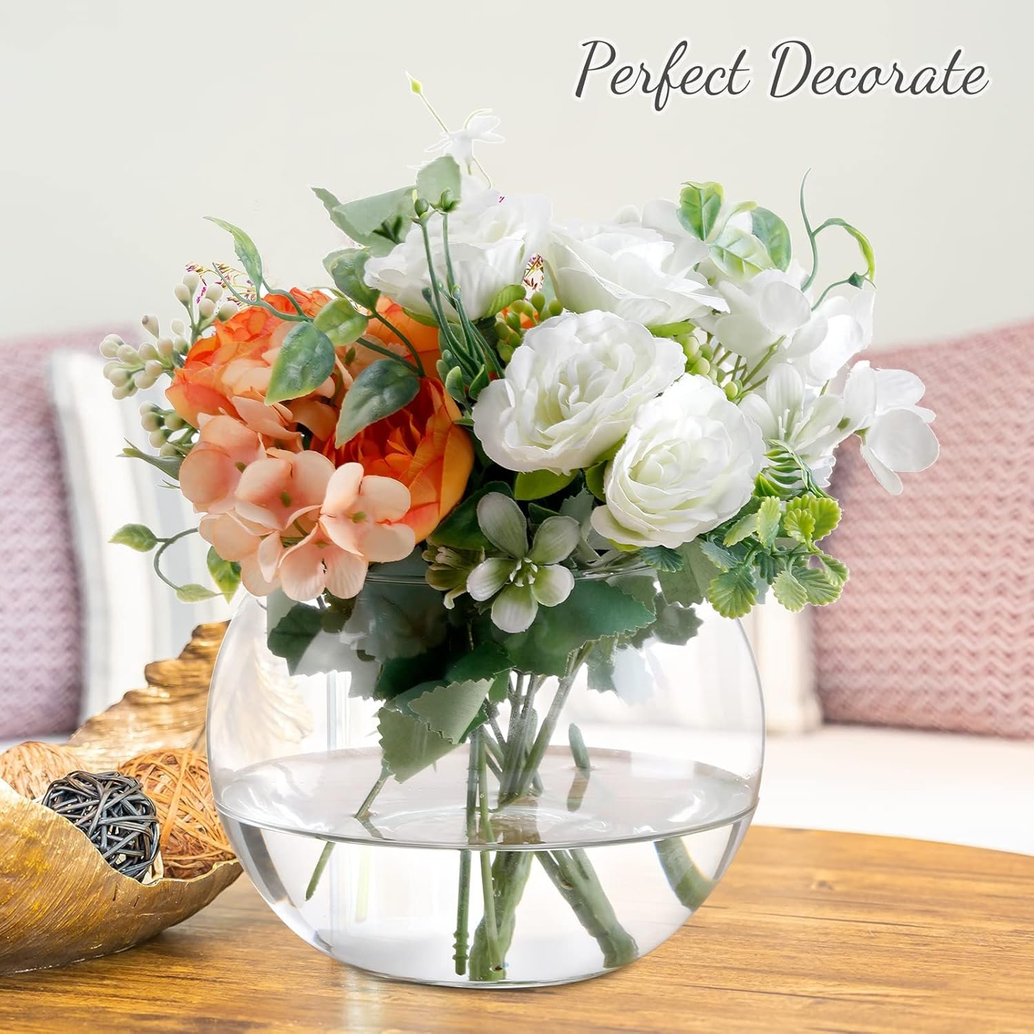 Wholesale Clear Bubble Glass Vases Round Bowls Planters Terrariums Fish Bowls for Weddings Events Home Decor Flowers 6 Pack 4.5 x 3.7 x 5.9 Inch Factory