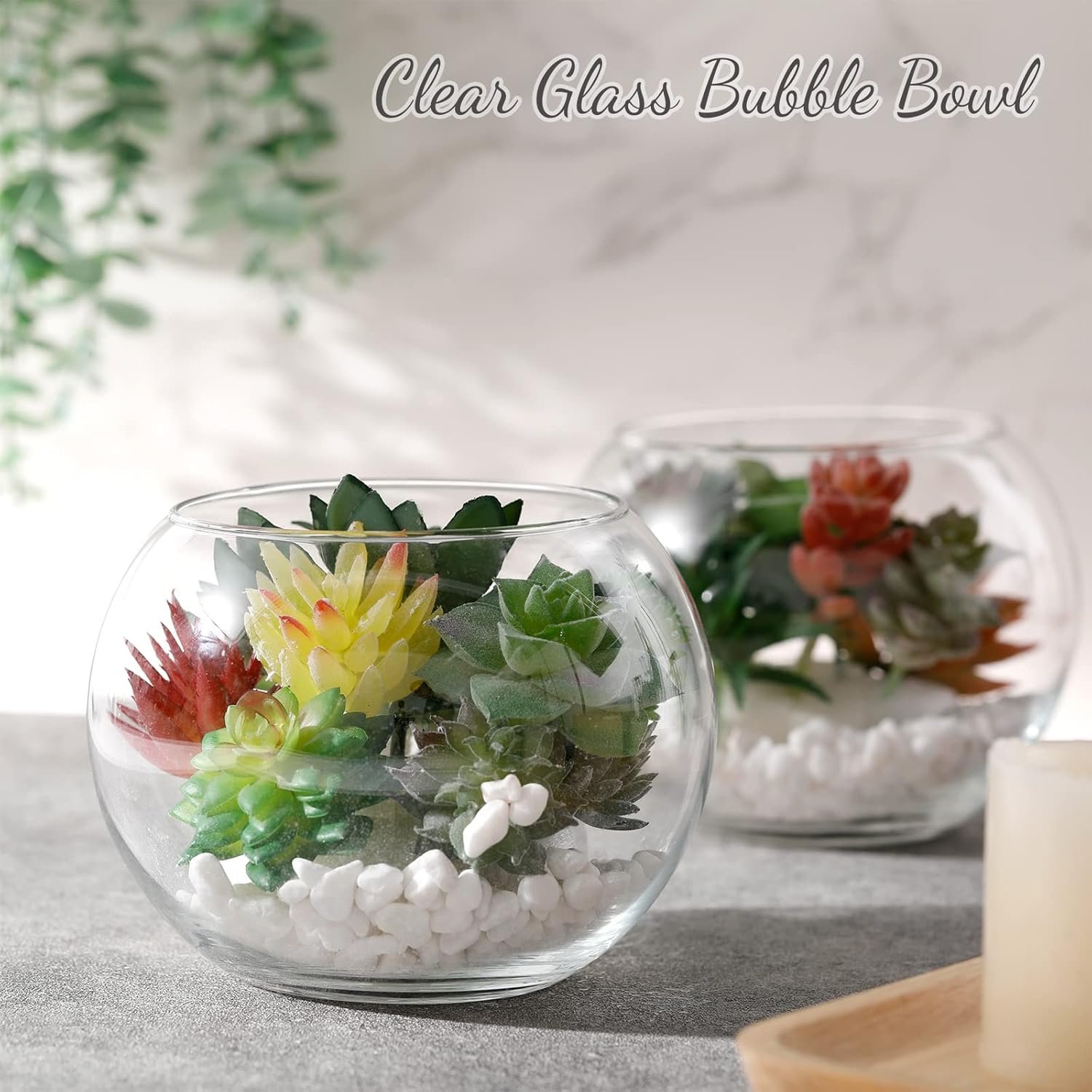 Wholesale Clear Bubble Glass Vases Round Bowls Planters Terrariums Fish Bowls for Weddings Events Home Decor Flowers 6 Pack 4.5 x 3.7 x 5.9 Inch Factory