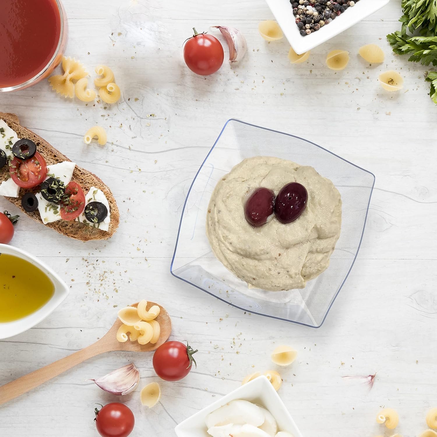 Wholesale 6 Pack Clear Square Plastic Serving Bowls 16 Oz Disposable Heavy Duty for Weddings Catering Birthday Parties Factory