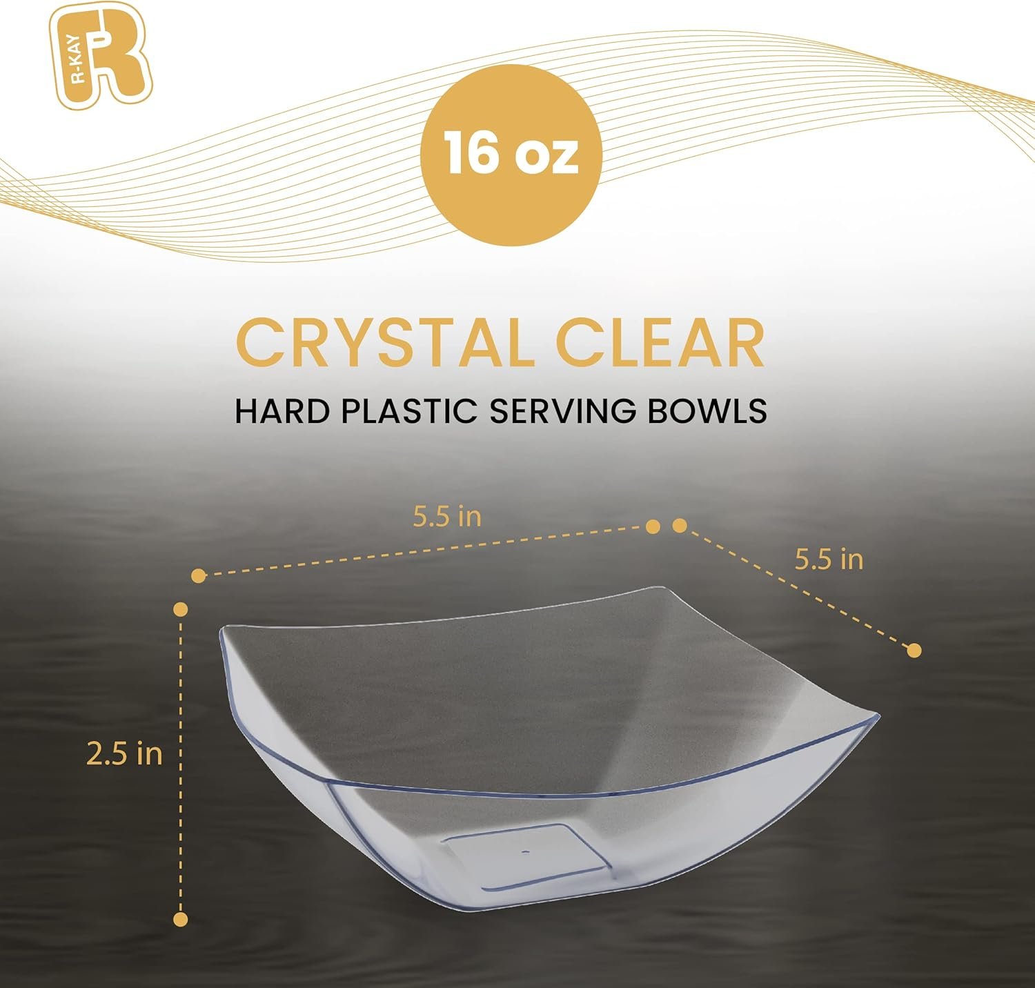 Wholesale 6 Pack Clear Square Plastic Serving Bowls 16 Oz Disposable Heavy Duty for Weddings Catering Birthday Parties Factory