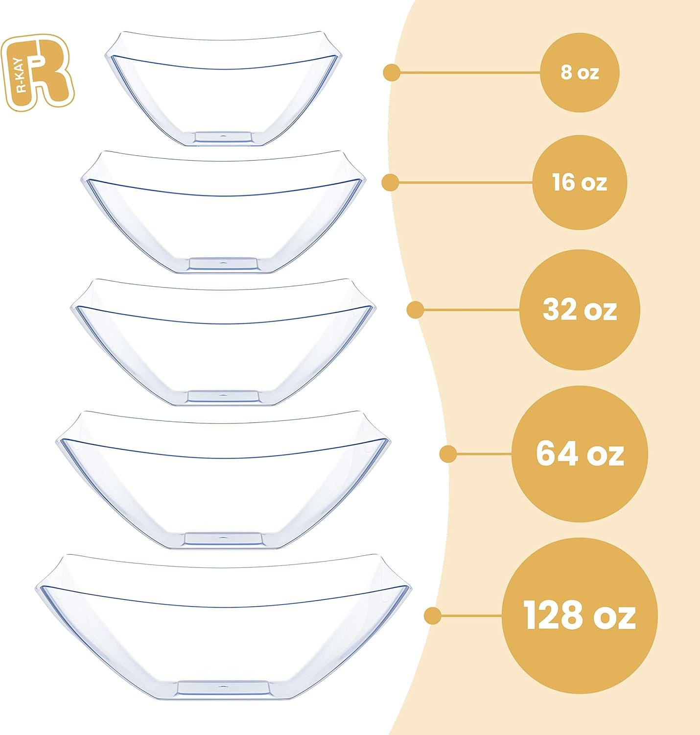 Wholesale 6 Pack Clear Square Plastic Serving Bowls 16 Oz Disposable Heavy Duty for Weddings Catering Birthday Parties Factory