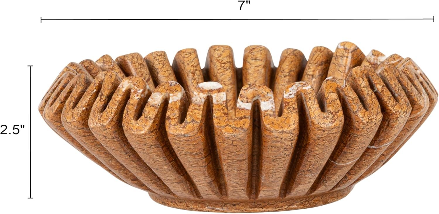 OEM Round Marble Pleated Beige Dish Factory OEM Round Marble Pleated Beige Dish Factory