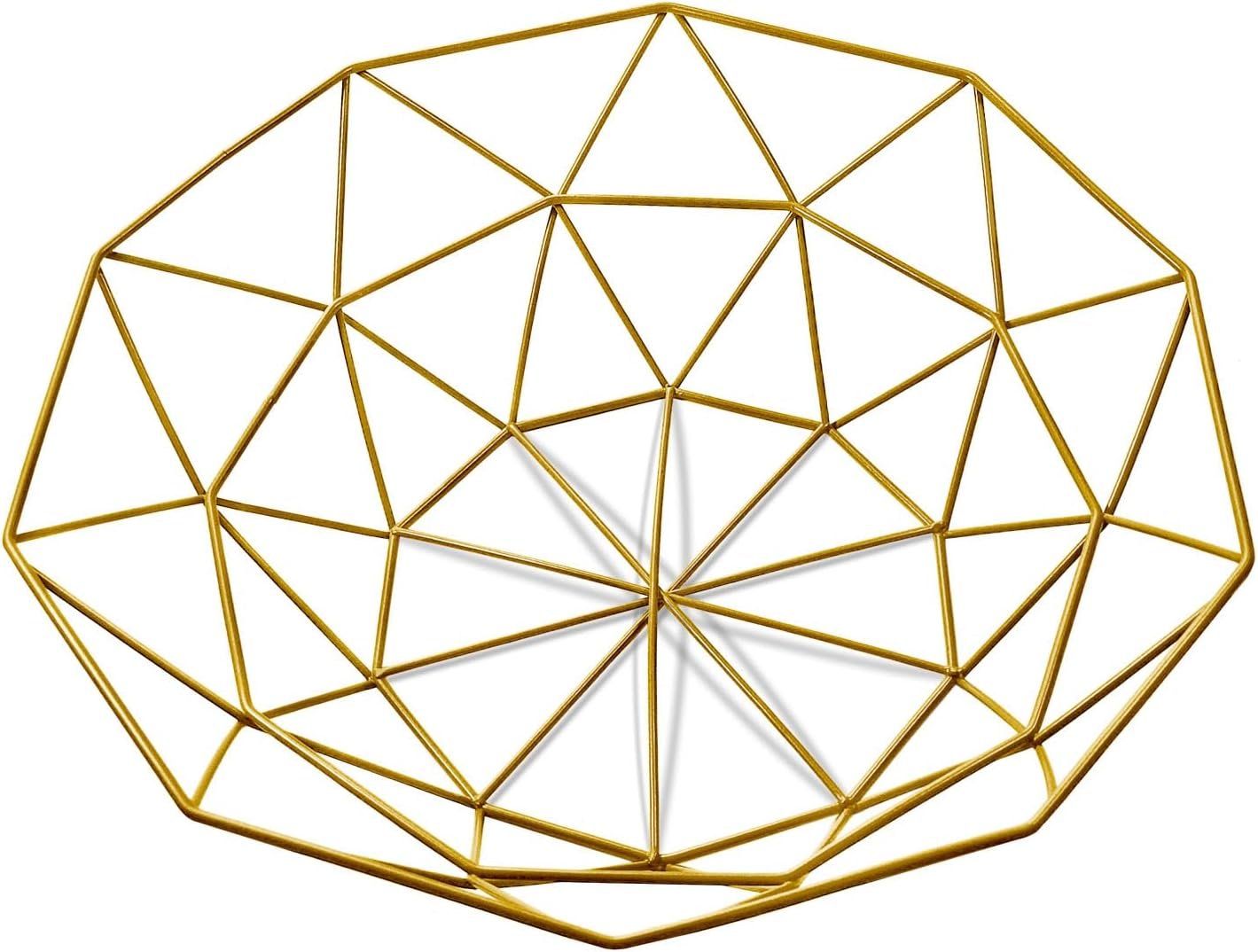 OEM Gold Geometric Metal Wire Fruit Bowl Iron Art Storage Basket Normal Factory