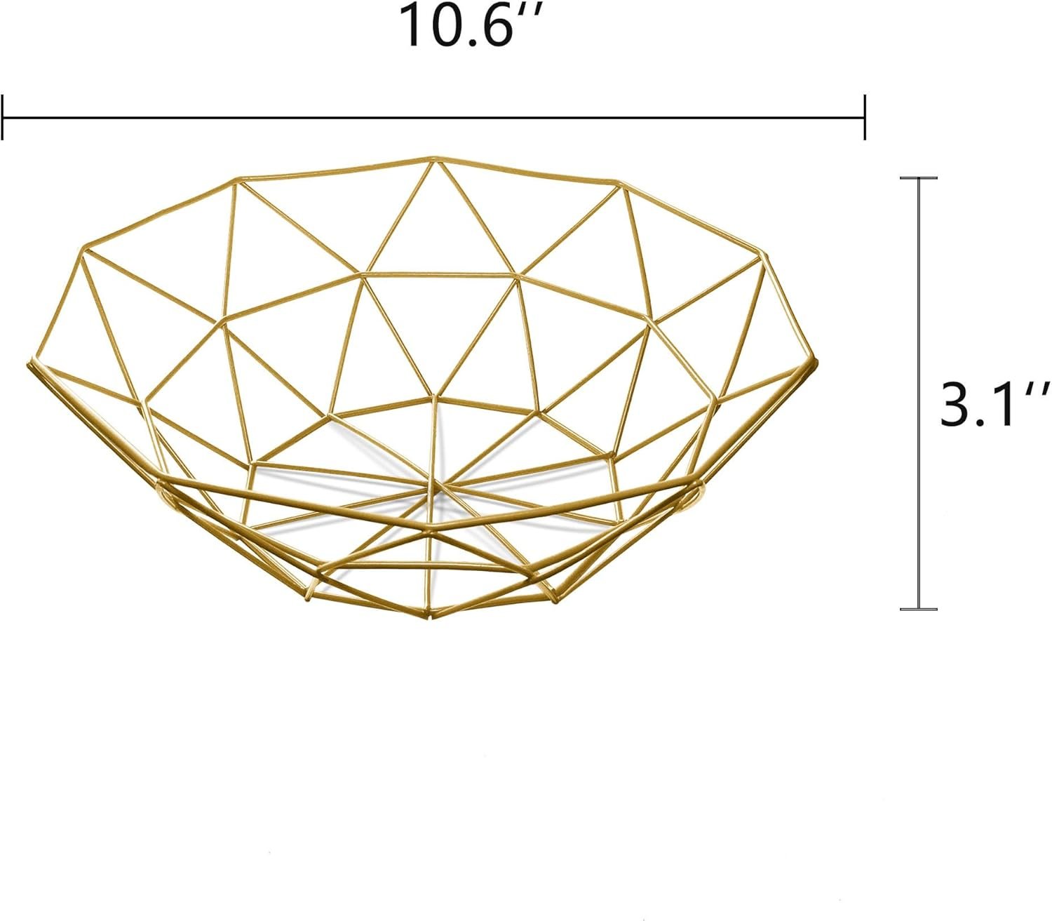 OEM Gold Geometric Metal Wire Fruit Bowl Iron Art Storage Basket Normal Factory