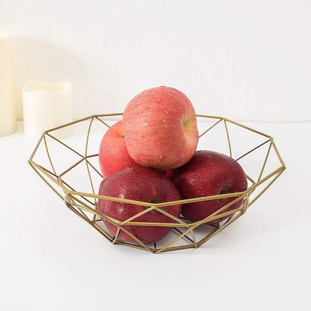 OEM Gold Geometric Metal Wire Fruit Bowl Iron Art Storage Basket Normal Factory