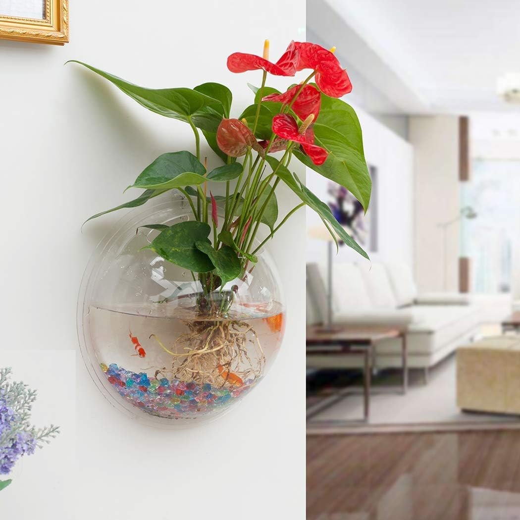 OEM Acrylic Wall-Mounted Fish Bowl Plant Pot 1 Gallon 11.5-Inch Hanging Tank Decoration Factory