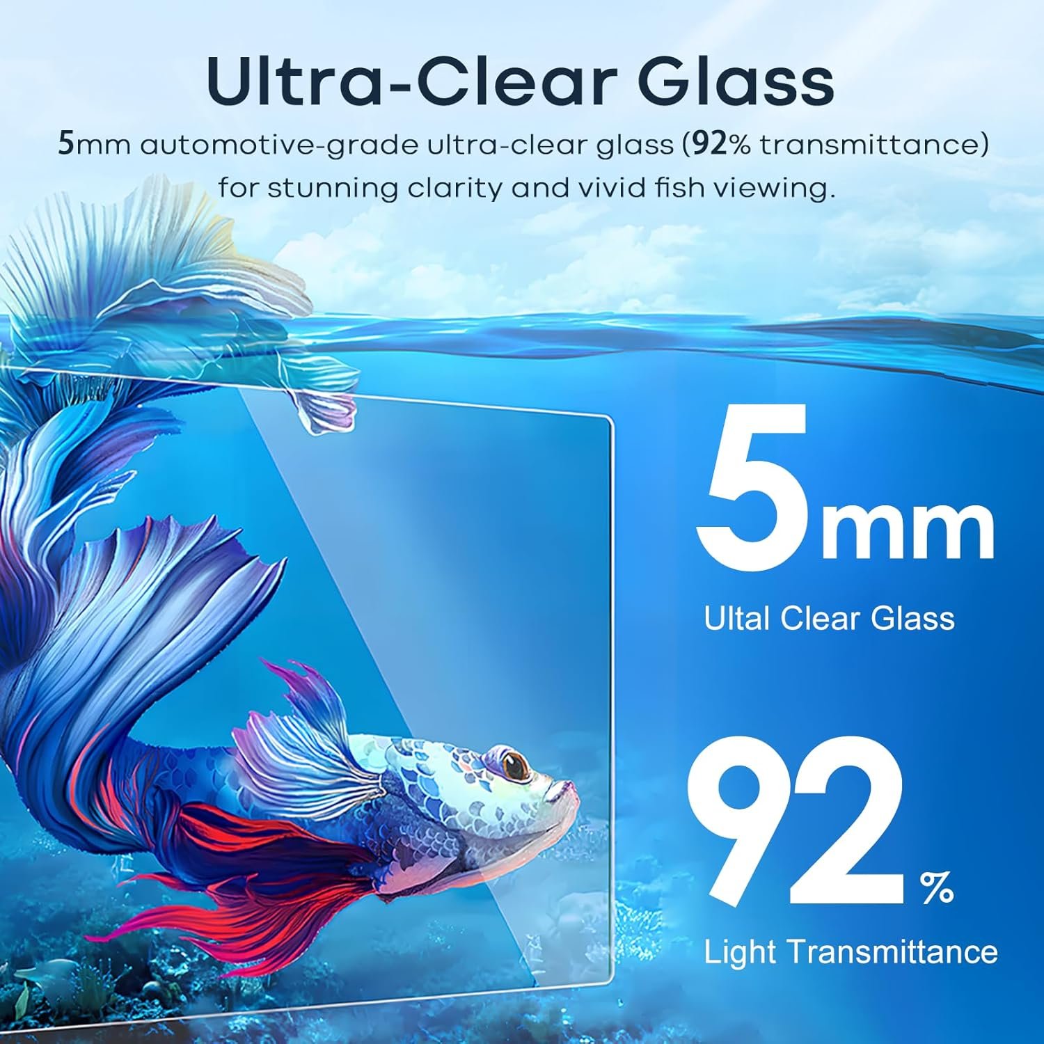 OEM 2.6 Gallon Rimless Glass Cube Aquarium Tank for Betta Goldfish Snails Shrimp Aquatic Plants Easy-Maintenance Ultra-Clear Desktop Design Factory