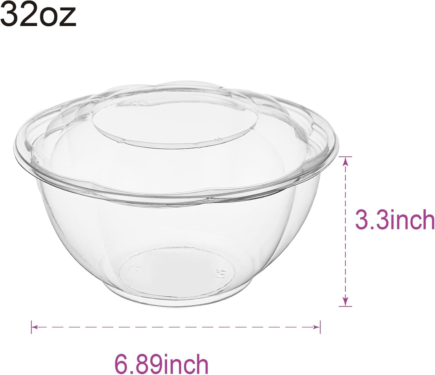 Wholesale 32 oz 50 Sets Clear Plastic Salad Bowls with Airtight Lids Disposable To Go Mixing Containers for Fruit Quinoa Lunch and Meal Prep Factory