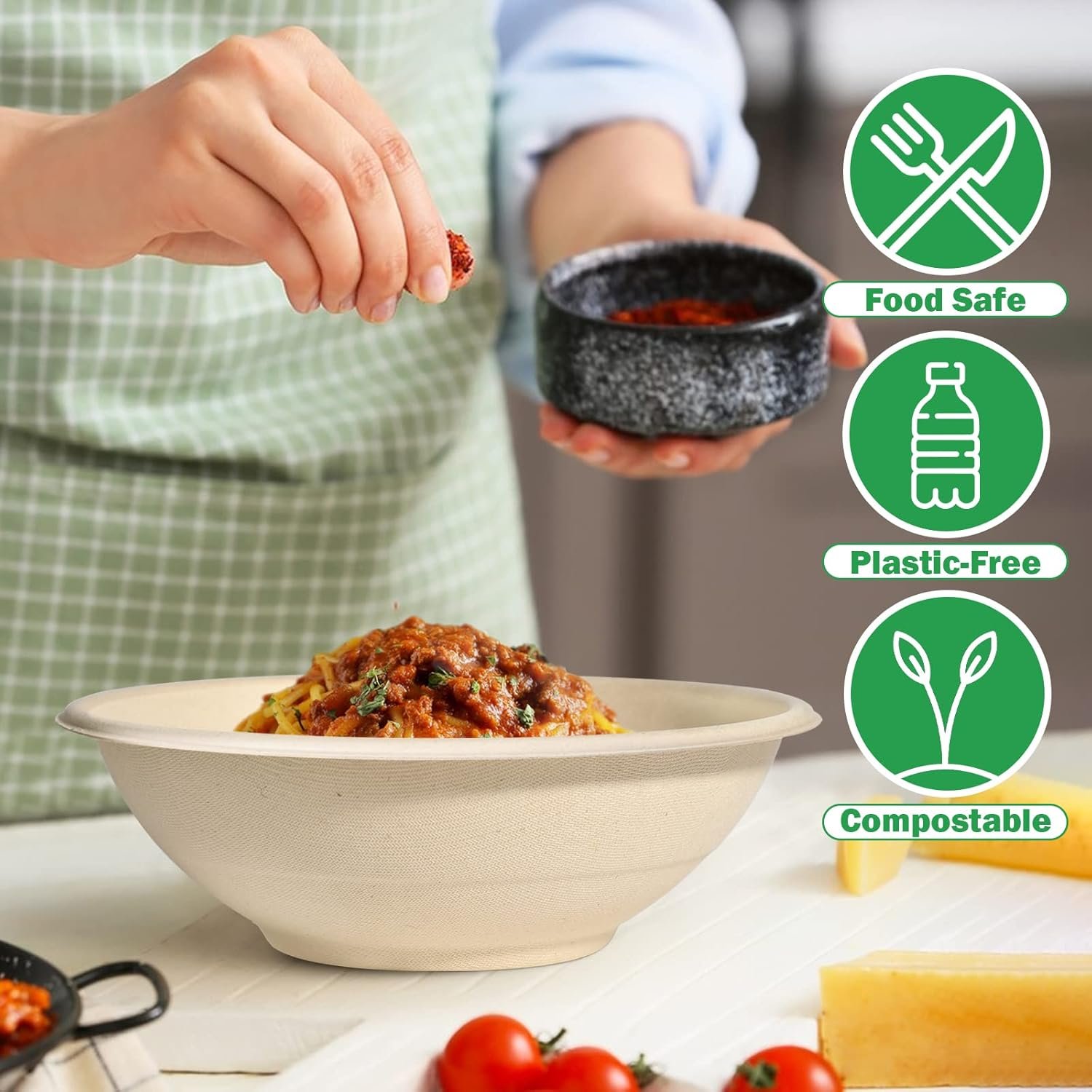 Wholesale 32oz Large Heavy Duty Biodegradable Microwavable Bagasse Paper Bowls 50 Pack Eco Friendly for Hot Soup Milk Cereals Snacks Salads Factory