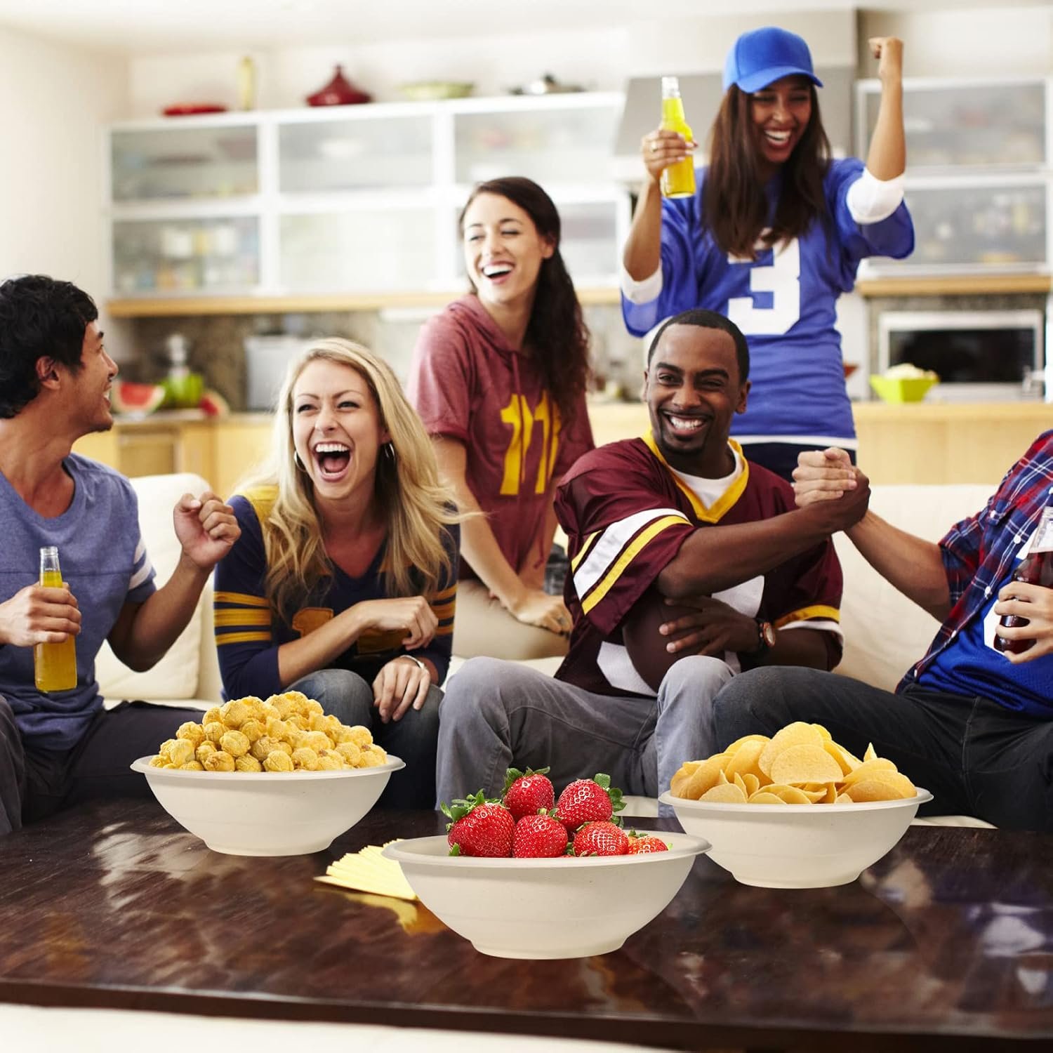 Wholesale 32oz Large Heavy Duty Biodegradable Microwavable Bagasse Paper Bowls 50 Pack Eco Friendly for Hot Soup Milk Cereals Snacks Salads Factory