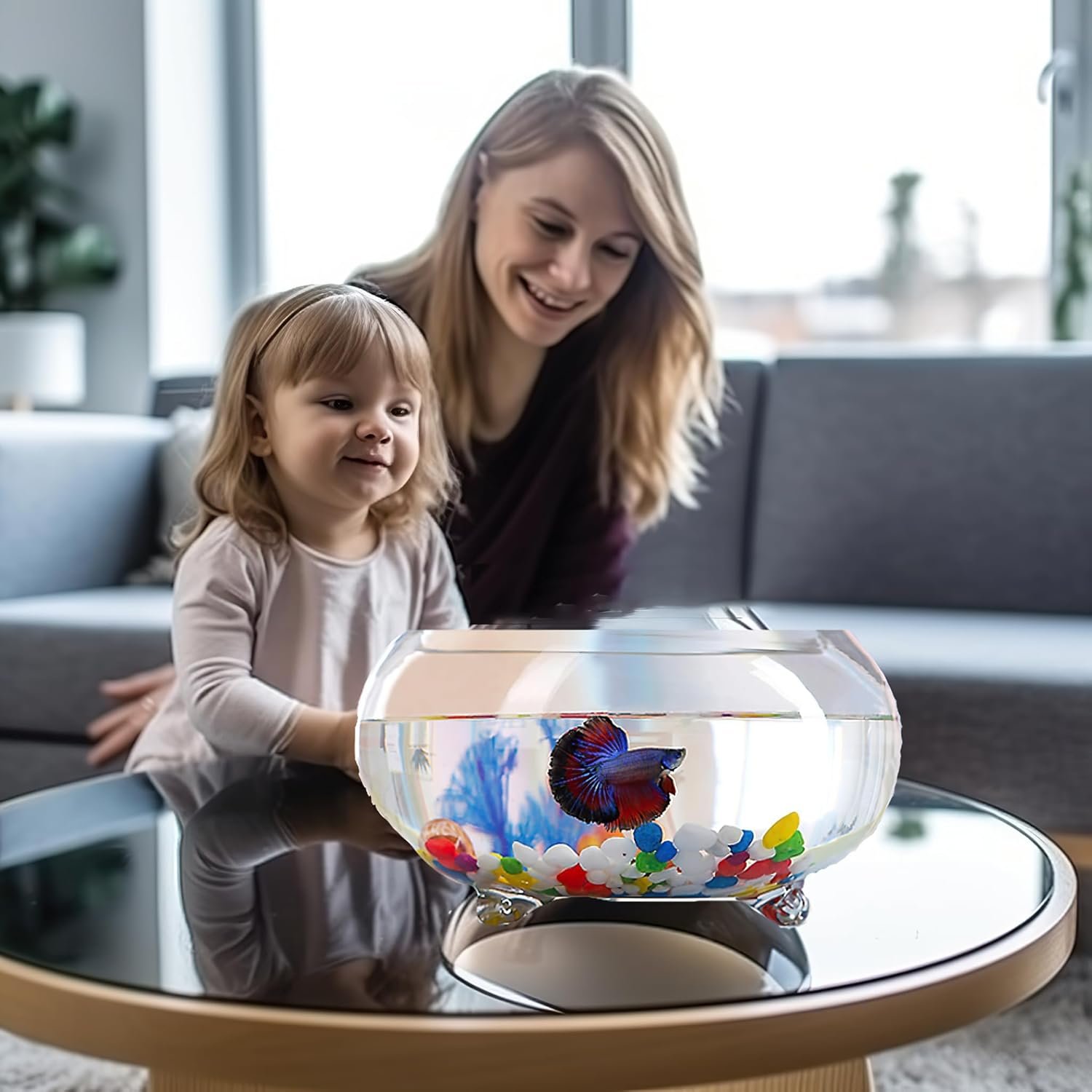 OEM 2 Gallon Glass Fish Tank Sturdy Betta Bowl for Small Ornamental Fish Reptiles High Transparency Viewing with Support Feet Factory