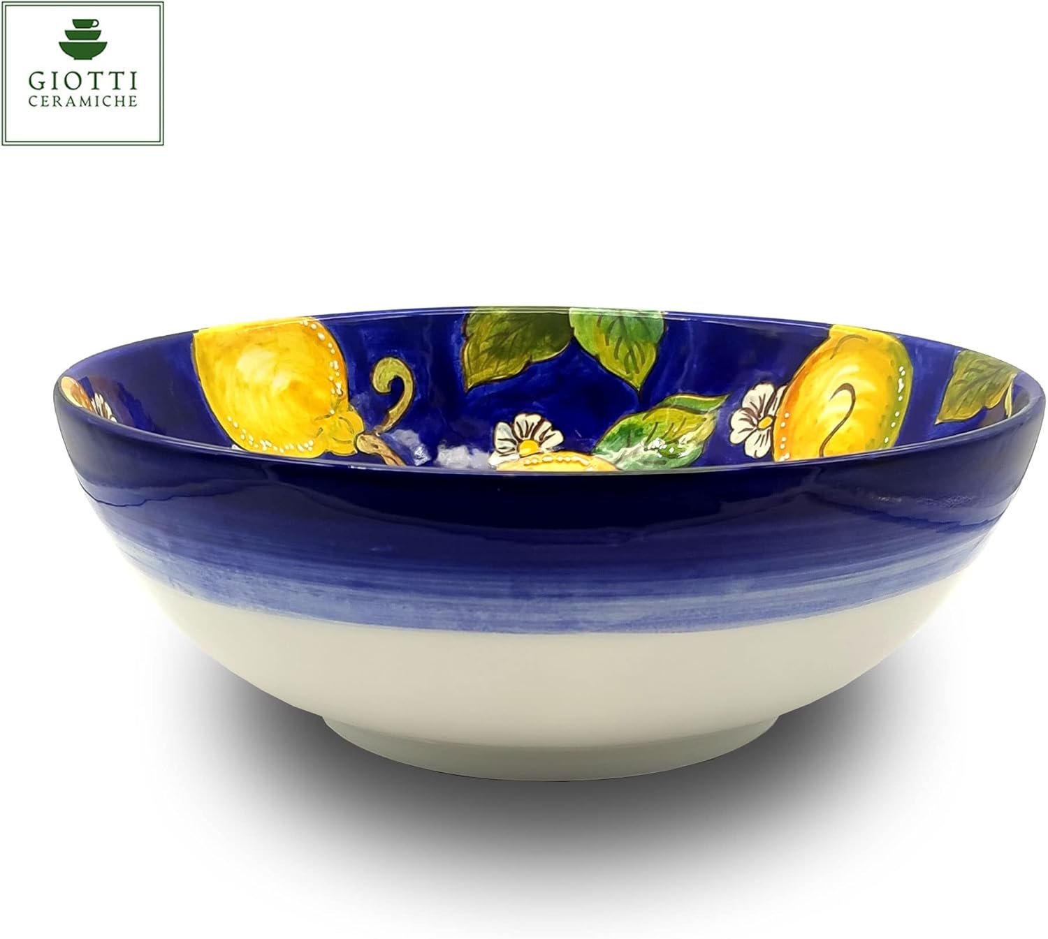 Wholesale Handmade Pottery Hand-Painted Blue Lemons Bowl Traditional Majolica Collectible Vintage Flair Factory