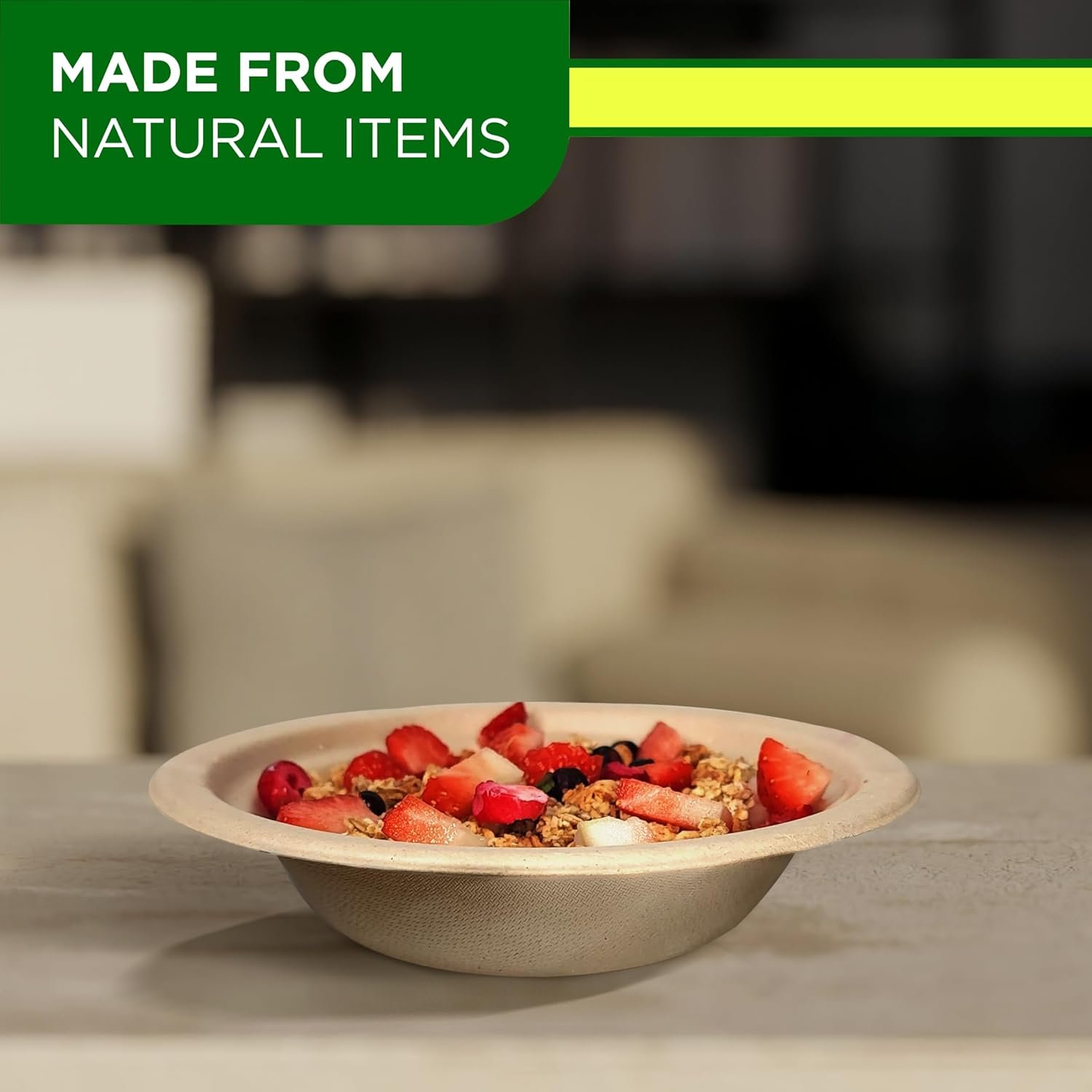 Wholesale Compostable Bamboo Bagasse Bowls 12oz/350ml 150pcs Disposable Temperature Resistant Microwave Safe for Hot Soup and Daily Meals Factory