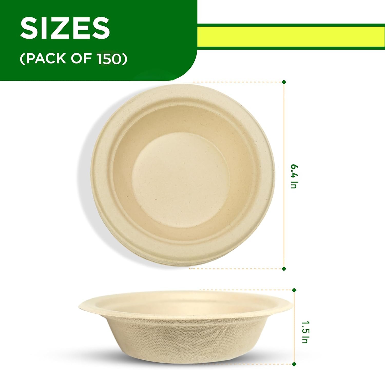 Wholesale Compostable Bamboo Bagasse Bowls 12oz/350ml 150pcs Disposable Temperature Resistant Microwave Safe for Hot Soup and Daily Meals Factory