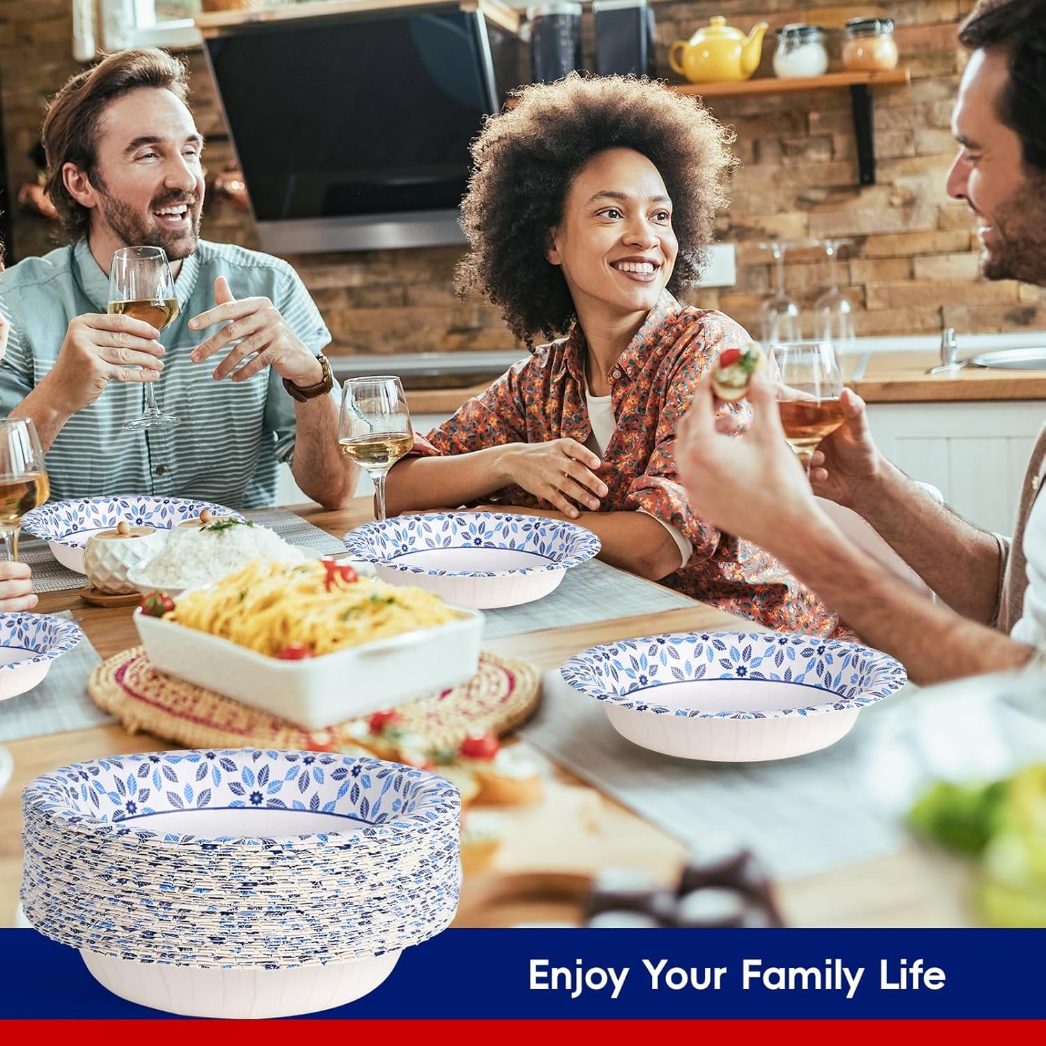 Wholesale 160 Count 20 oz Soak Proof Heavy Duty Printed Disposable Paper Bowls Bulk for Dinner or Lunch Factory