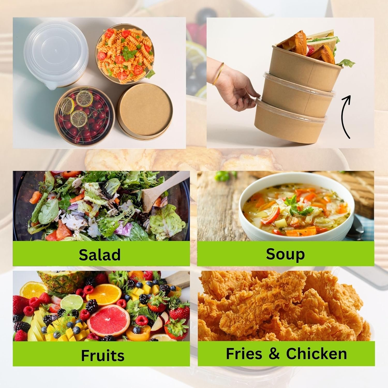 Wholesale 47oz Compostable Disposable Round Paper Bowls with Lids 50 Sets Microwave Leakproof Deli Containers Extra Large Meal Prep Factory Wholesale 47oz Compostable Disposable Round Paper Bowls with Lids 50 Sets Microwave Leakproof Deli Containers Extra Large Meal Prep Factory