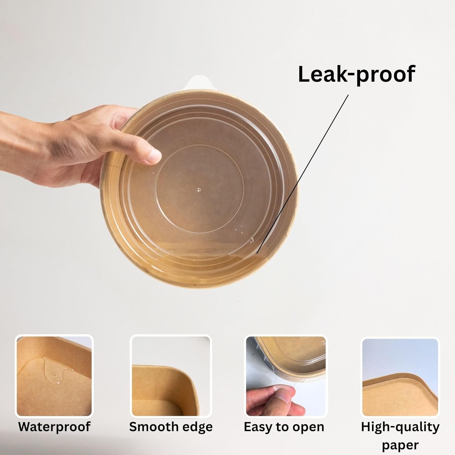 Wholesale 47oz Compostable Disposable Round Paper Bowls with Lids 50 Sets Microwave Leakproof Deli Containers Extra Large Meal Prep Factory Wholesale 47oz Compostable Disposable Round Paper Bowls with Lids 50 Sets Microwave Leakproof Deli Containers Extra Large Meal Prep Factory