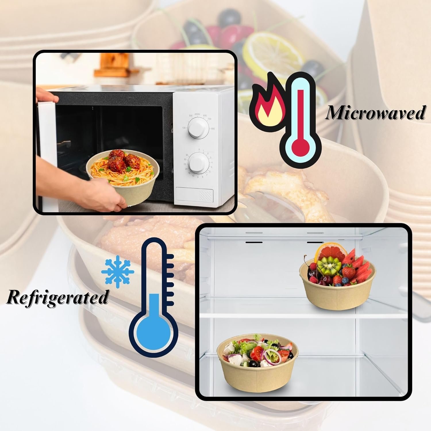 Wholesale 47oz Compostable Disposable Round Paper Bowls with Lids 50 Sets Microwave Leakproof Deli Containers Extra Large Meal Prep Factory Wholesale 47oz Compostable Disposable Round Paper Bowls with Lids 50 Sets Microwave Leakproof Deli Containers Extra Large Meal Prep Factory