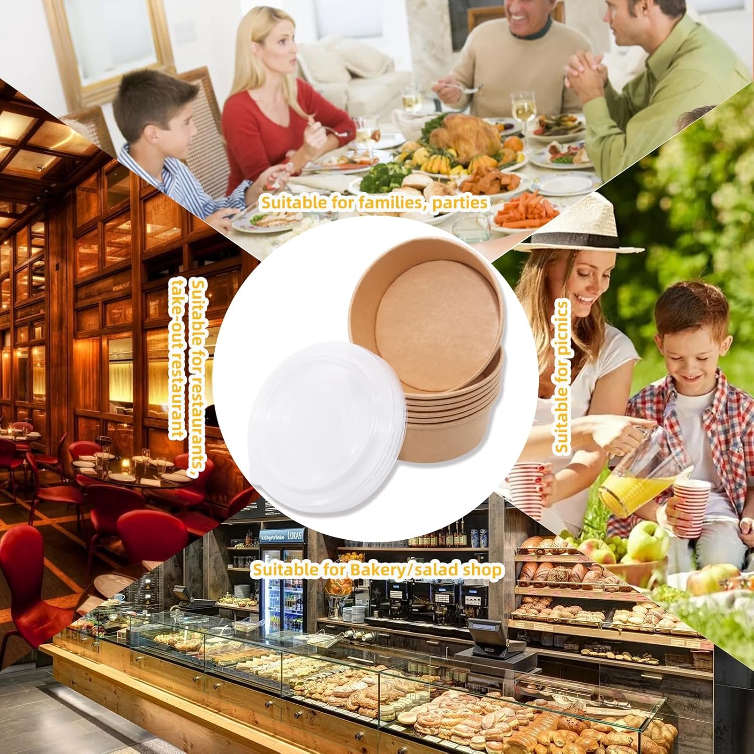 Wholesale 47oz Compostable Disposable Round Paper Bowls with Lids 50 Sets Microwave Leakproof Deli Containers Extra Large Meal Prep Factory Wholesale 47oz Compostable Disposable Round Paper Bowls with Lids 50 Sets Microwave Leakproof Deli Containers Extra Large Meal Prep Factory