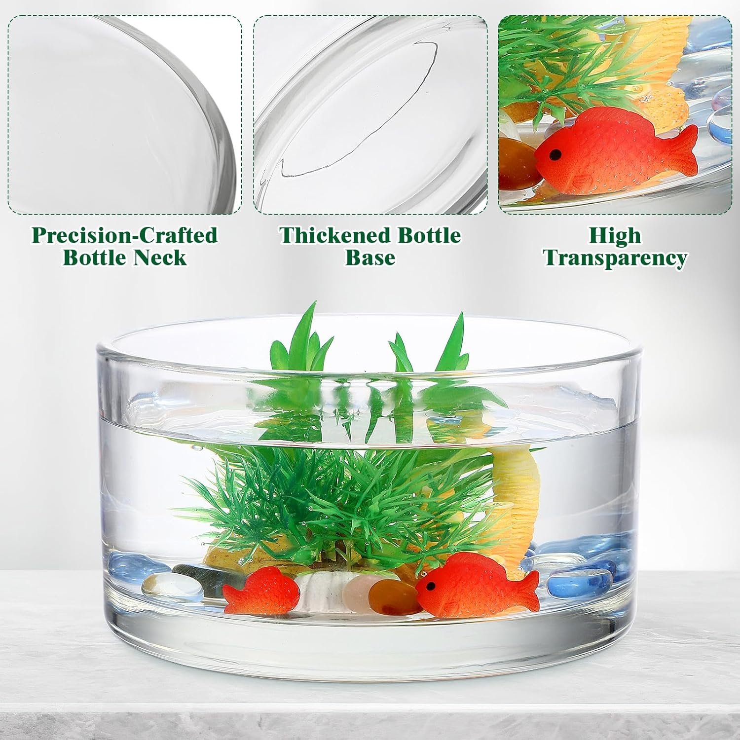Wholesale 3 inch Tall x 6 inch Wide Glass Vase for Flowers Plants Candles Fish Decorative Fish Bowl Wedding Housewarming Gift Factory