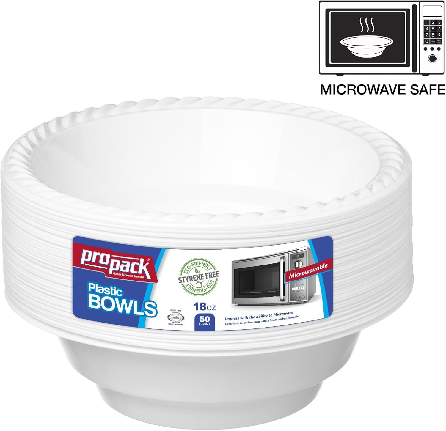 Wholesale 50 Count Disposable Plastic White 18 oz Heavy Weight Bowls for Weddings Home Office School Parties Picnics Takeout Fast Food Outdoor Events Everyday Use Factory