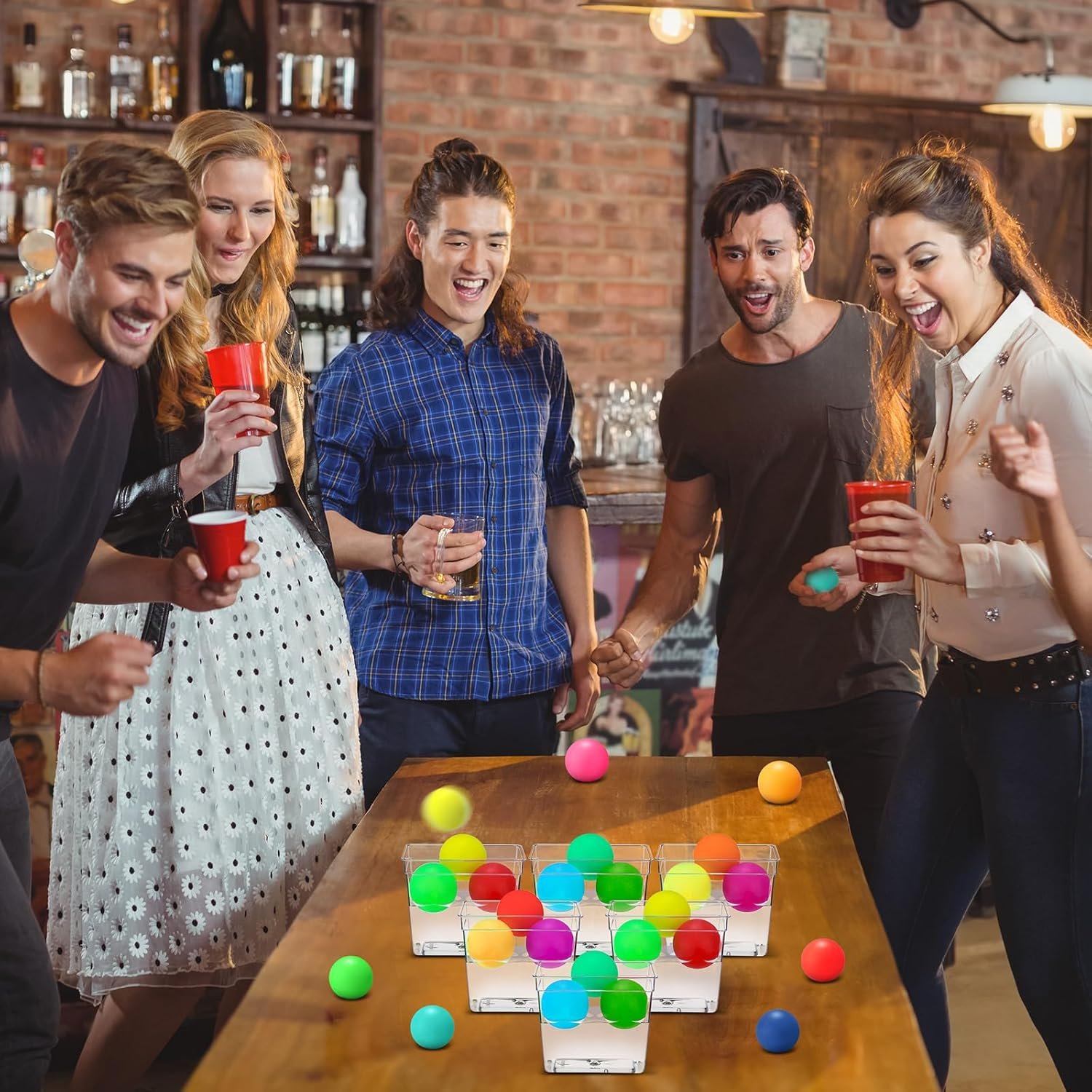 Wholesale 20 Pack 12oz Plastic Fish Bowls with 100 Multicolor Ping Pong Balls Bulk Carnival Game Favors for Kids Adults Candy Party Decorations Supplies Factory