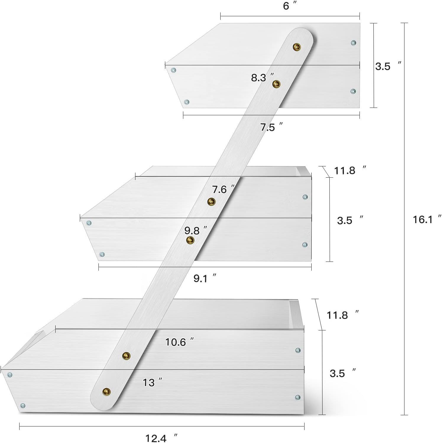 OEM 3-Tier Fruit Basket for Kitchen Counter Vegetable Storage Bowl 15mm Thick White Factory