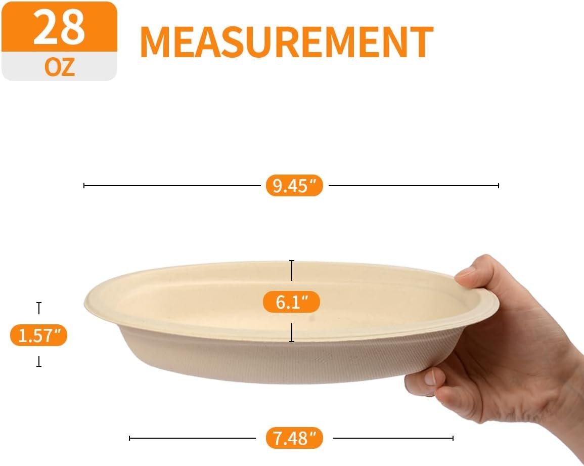 Wholesale 100 Pack 28 oz Oval Paper Bowls Microwavable Disposable for Nachos Burritos Salads Baked Potatoes Chips and Cheese Factory Wholesale 100 Pack 28 oz Oval Paper Bowls Microwavable Disposable for Nachos Burritos Salads Baked Potatoes Chips and Cheese Factory