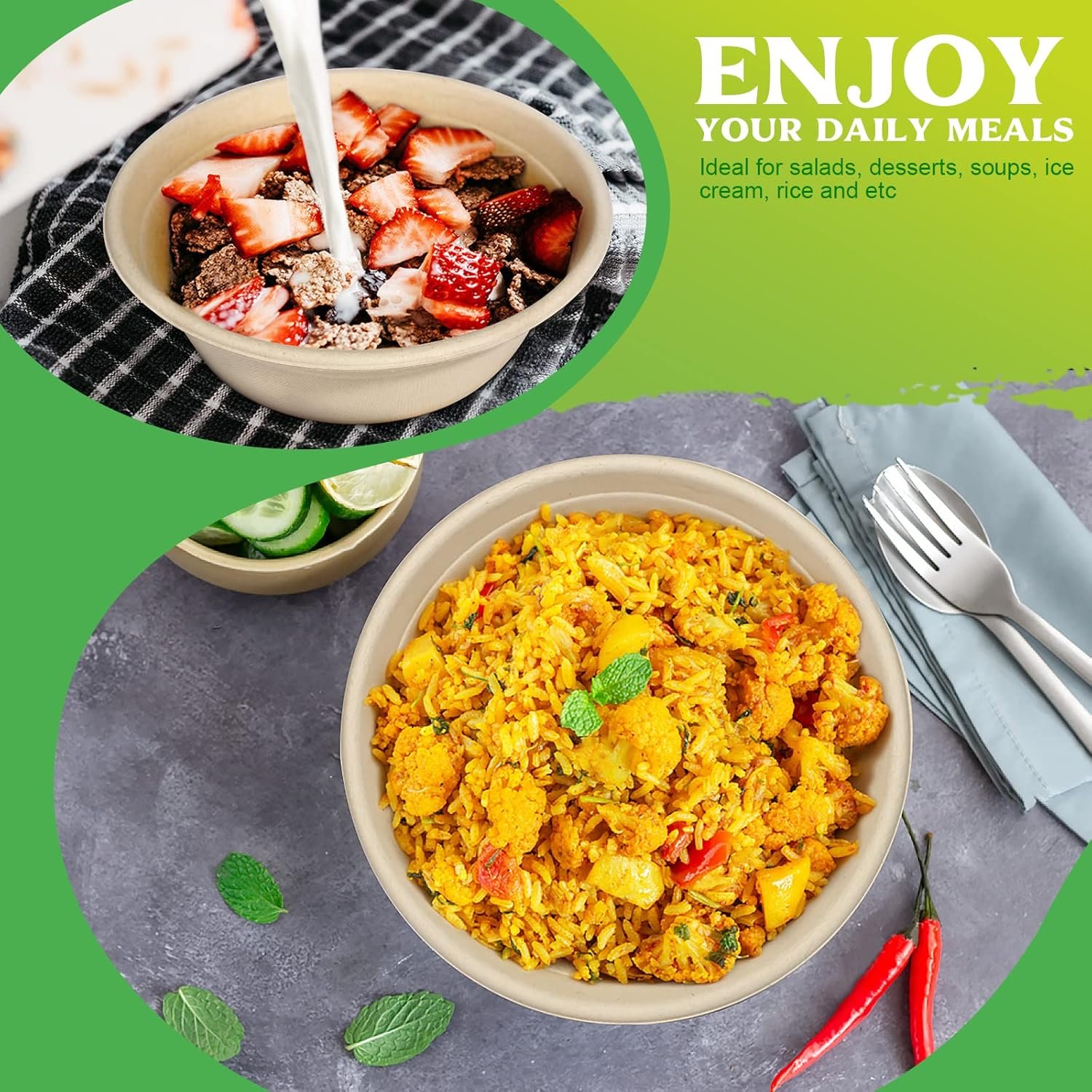 Wholesale 32oz Large Heavy Duty Biodegradable Microwavable Eco Friendly Bagasse Paper Bowls 120 Pack for Hot Soup Milk Cereals Snacks Salads Factory Wholesale 32oz Large Heavy Duty Biodegradable Microwavable Eco Friendly Bagasse Paper Bowls 120 Pack for Hot Soup Milk Cereals Snacks Salads Factory