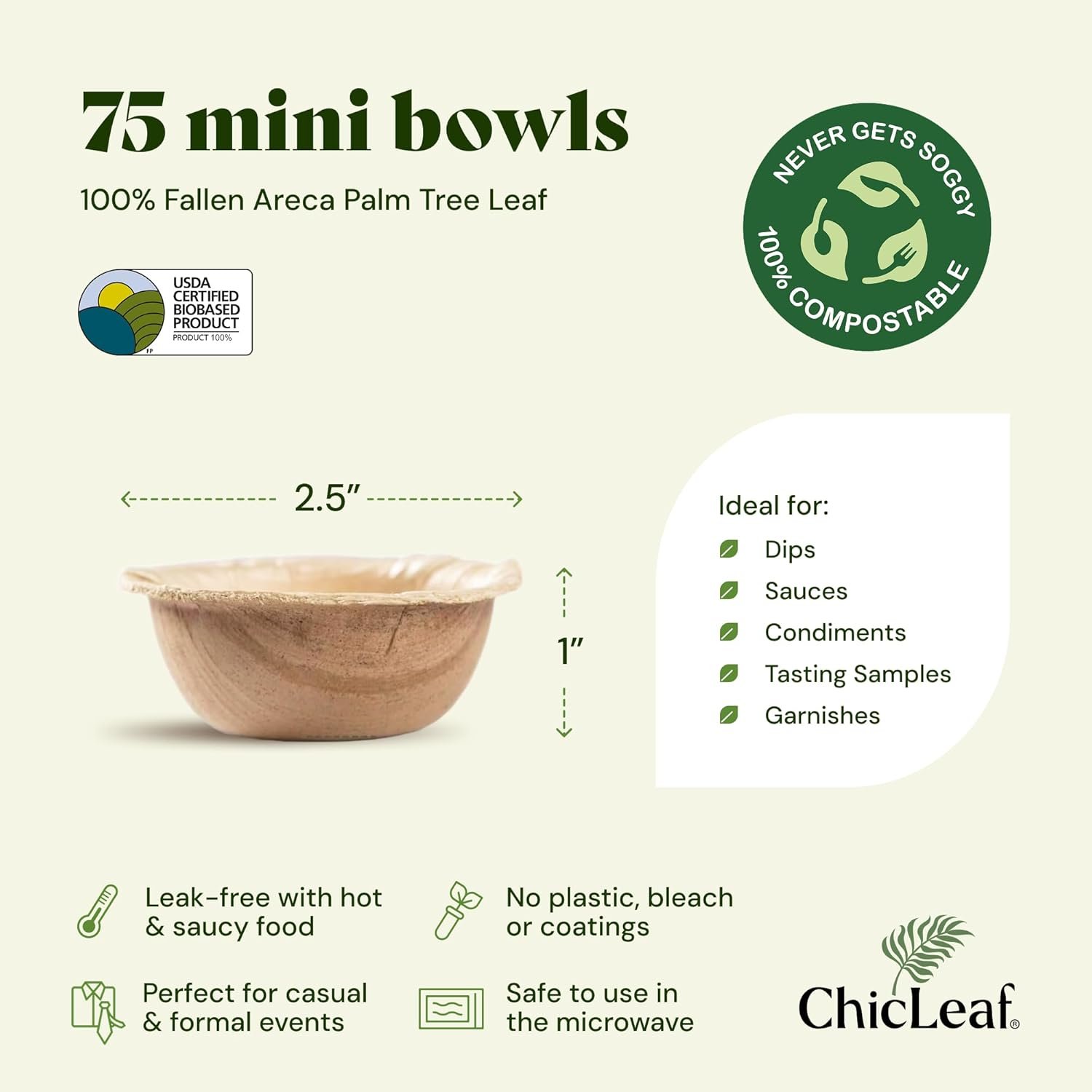 Wholesale Mini 2.5 Inch Round Palm Leaf Bowls for Rabbits Small Pets Pack of 75 Disposable Compostable Edible Chewable for Bunnies Hamsters Guinea Pigs Chinchillas Rabbit Toys Factory