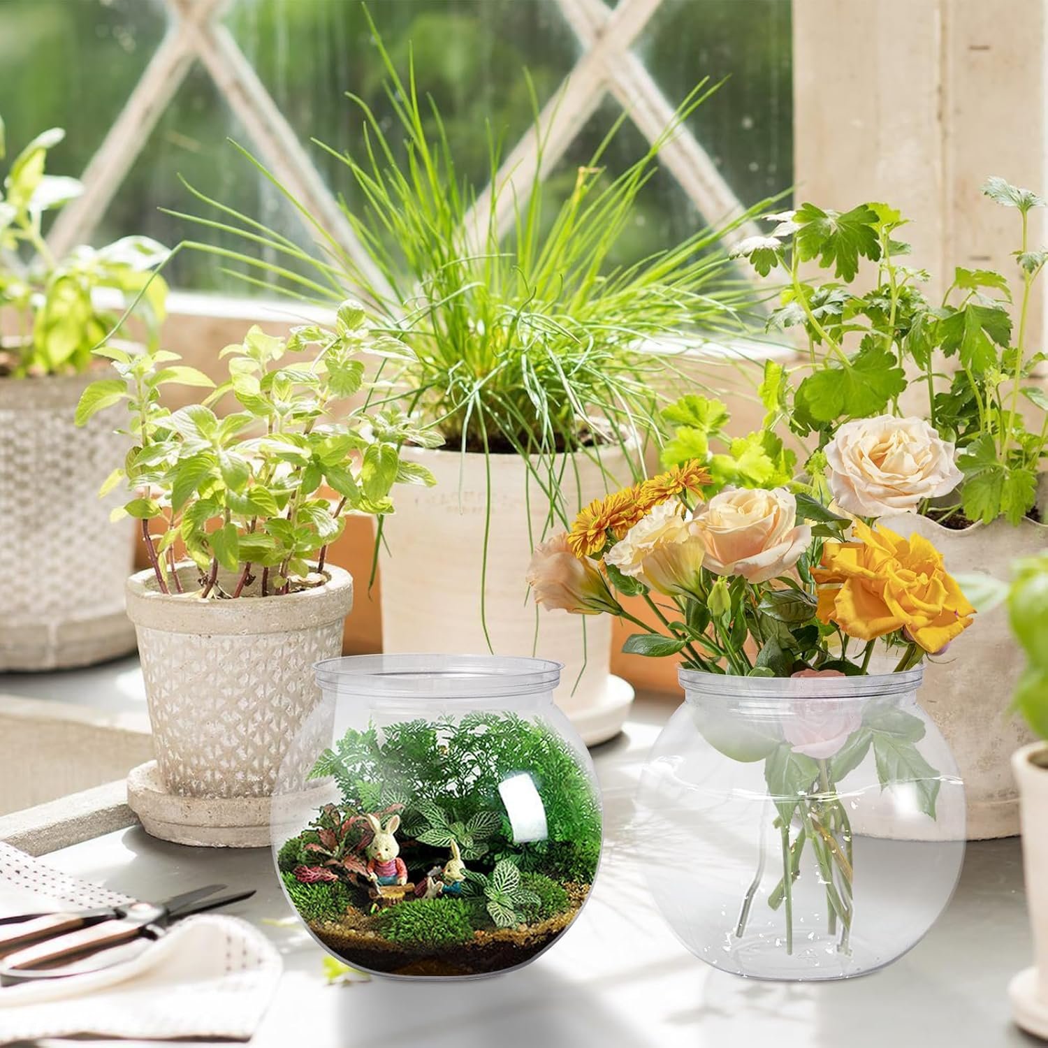 Wholesale 9 Pcs 26 Oz Clear Unbreakable Plastic Fish Bowls Mini Betta Tanks for Candy Carnival Games Halloween Table Centerpieces Party Decor Factory