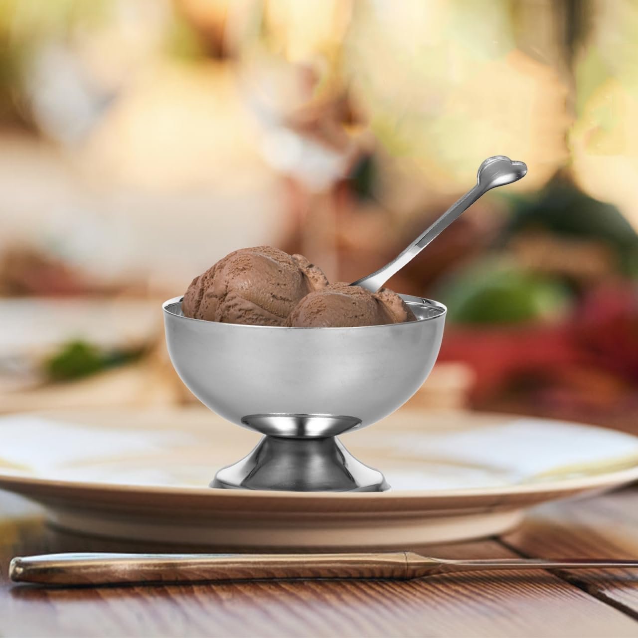 OEM Stainless Steel Ice Cream Cups Dessert Bowls with Pedestal for Sundae Salad Cocktails Baked Goods Factory