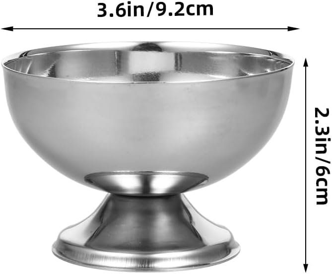 OEM Stainless Steel Ice Cream Cups Dessert Bowls with Pedestal for Sundae Salad Cocktails Baked Goods Factory