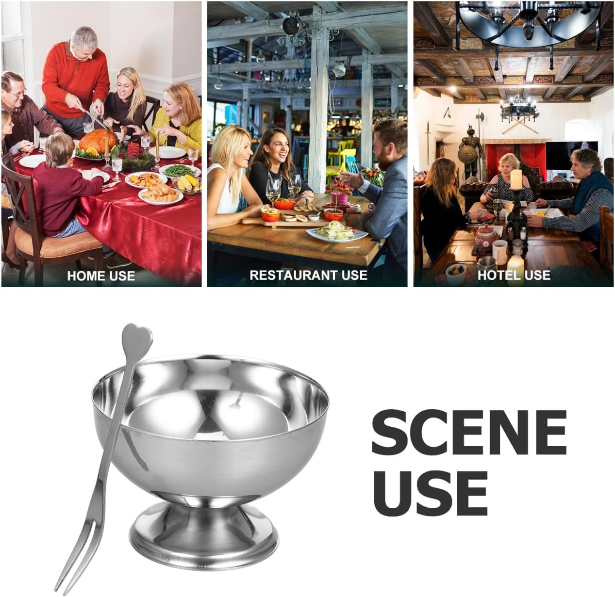 OEM Stainless Steel Ice Cream Cups Dessert Bowls with Pedestal for Sundae Salad Cocktails Baked Goods Factory